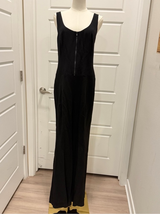 Worth Pants - Worth Black Sleeveless Wide-Leg Jumpsuit with Front Zip